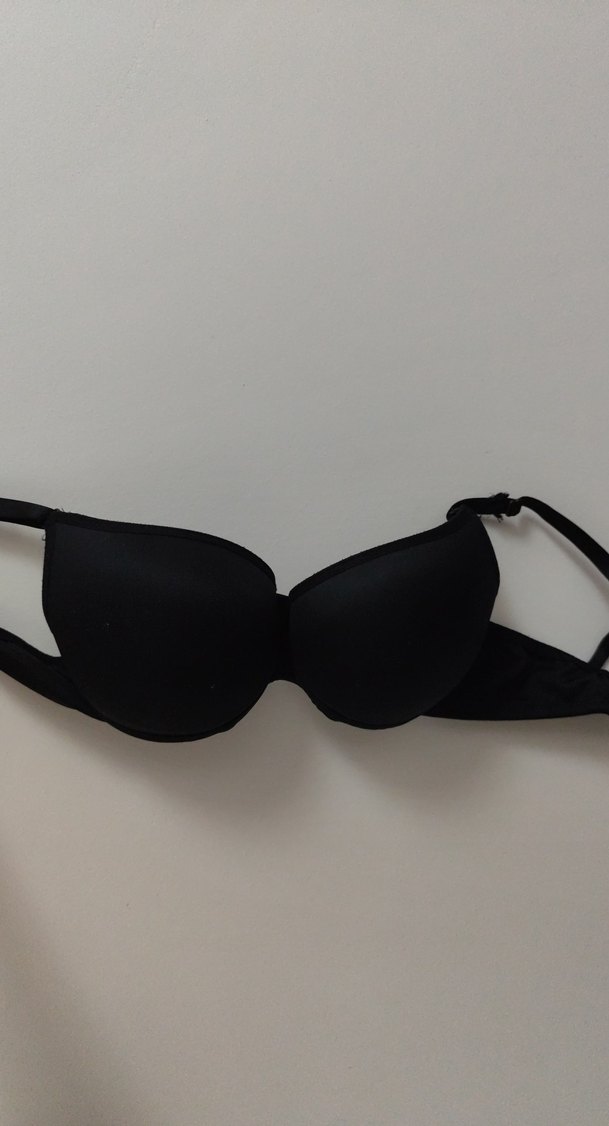 Siyah Minimalist Goth Sütyen - Görsel 2