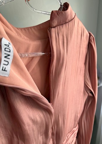 Pudra Pileli Uzun Abiye Elbise - Görsel 5