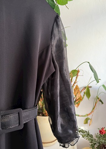 Siyah Kemerli Uzun Gotik Elbise - Görsel 2