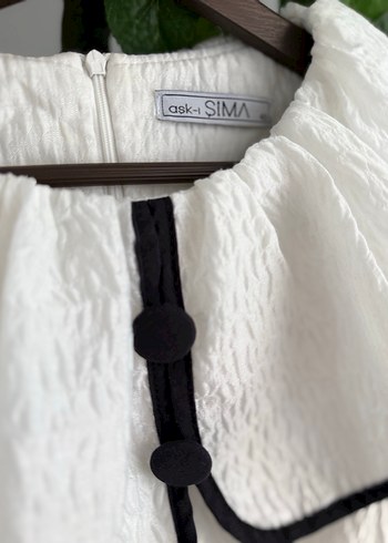 Fırfırlı Pamuklu Beyaz elbise - Görsel 5