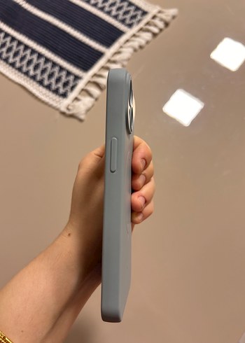 Mavi Slikon İphone 14 Kılıf İçi süet - Görsel 3