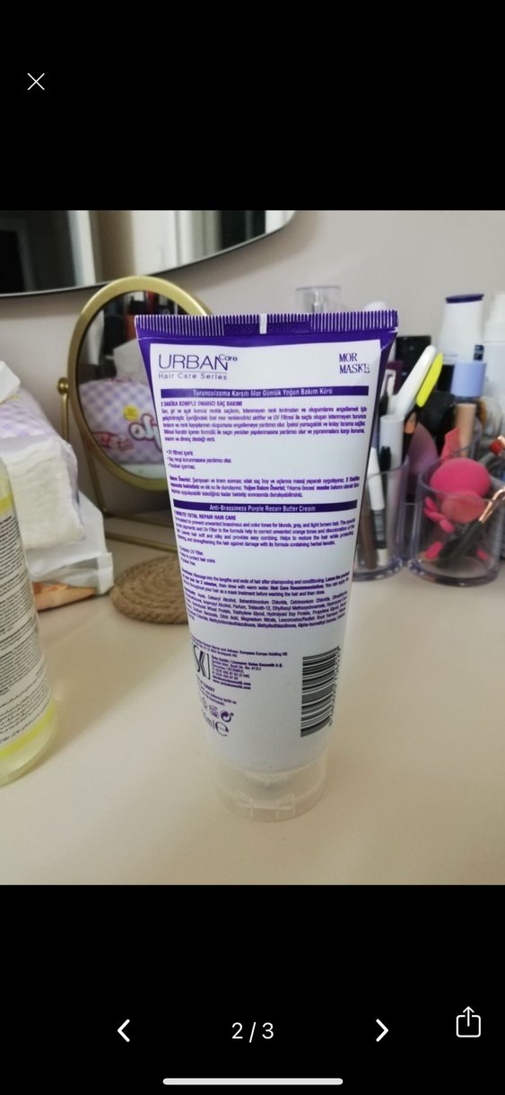 Urban Mor Maske 2 Dakika Yoğun Saç Bakım Kürü - Görsel 2