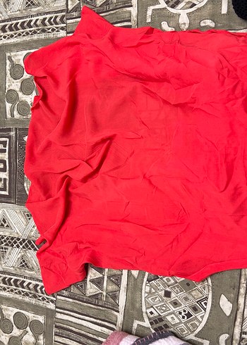 Kadın Kırmızı Uzun Düğmeli Kolsuz Gömlek Mavi Marka - Görsel 4