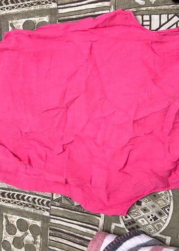 Pembe Kolsuz Keten Gömlek Mavi Marka - Görsel 3