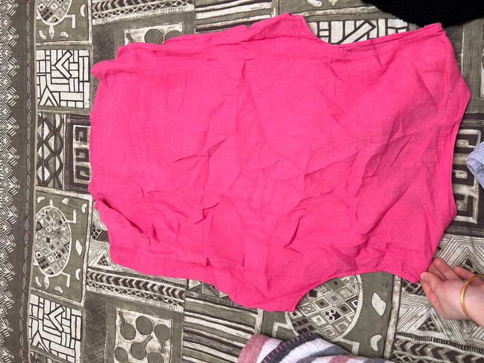 Pembe Kolsuz Keten Gömlek Mavi Marka - Görsel 3