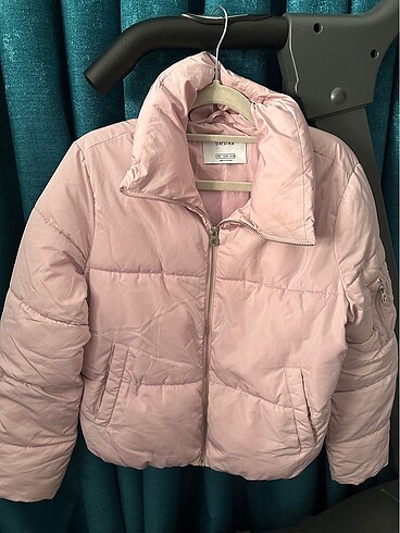 Bershka pembe şişme mont