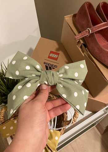 2ADET  BÜYÜK Puantiye Desenli Retro Fiyonk Saç Aksesuarı - Görsel 6