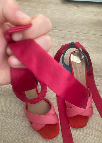 Bohem Çok Renkli Blok Topuklu Stradivarius markaAyakkabı 38 - Görsel 3