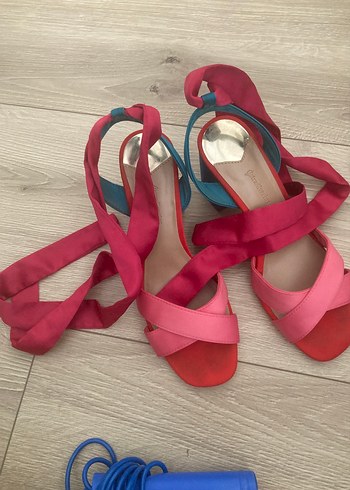 Bohem Çok Renkli Blok Topuklu Stradivarius markaAyakkabı 38 - Görsel 8