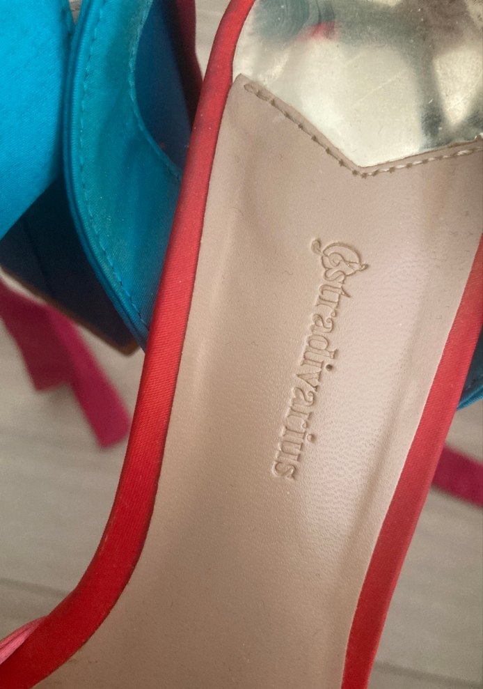 Bohem Çok Renkli Blok Topuklu Stradivarius markaAyakkabı 38 - Görsel 4