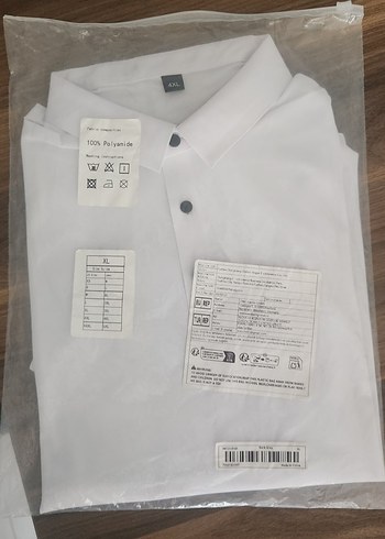 m Beden beyaz Renk Beyaz Düğmeli Erkek Polo Tişört
