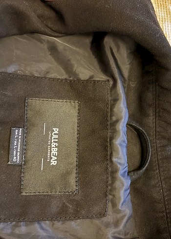 Pull and Bear Siyah Süet Düğmeli Midi Erkek Ceket
