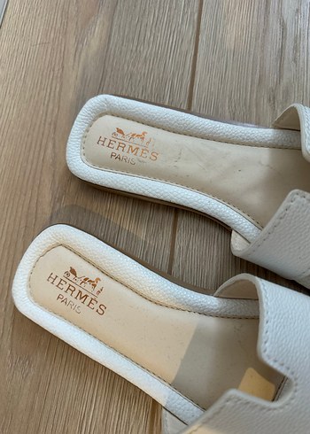 Hermes Hermes Beyaz Minimalist Kadın Terlik