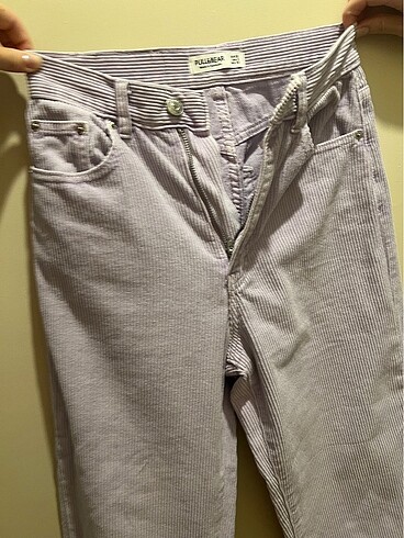 Pull and Bear lila kadife pantolon