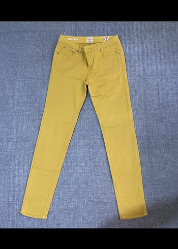 Sarı Midi Denim Kadın Pantolon