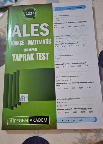 2024 ALES Türkçe-Matematik Yaprak Test