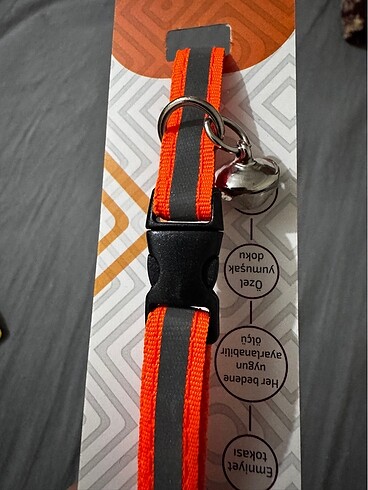 Turuncu çizgili kedi köpek tasma - Görsel 4