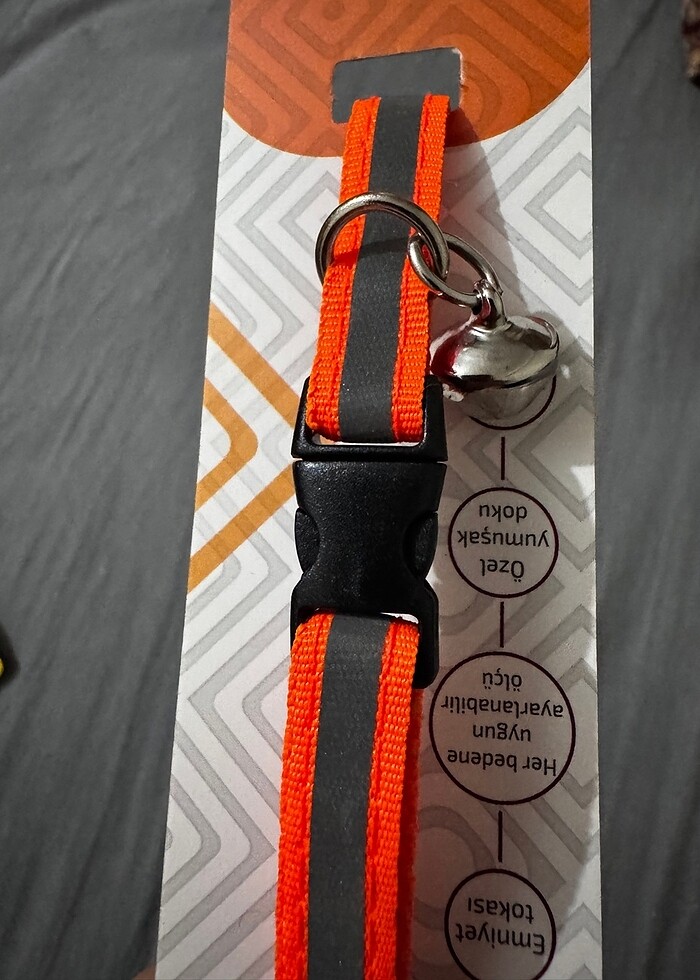 Turuncu çizgili kedi köpek tasma - Görsel 4