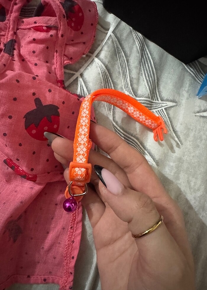 Turuncu şıngıraklı kedi köpek tasması - Görsel 3