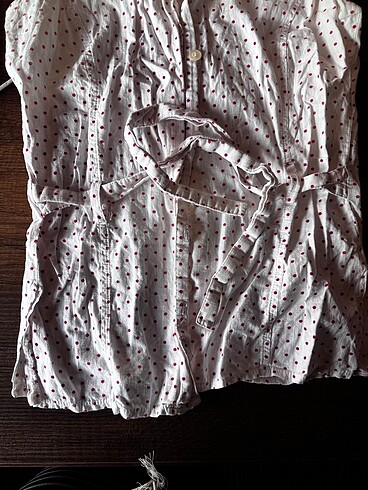 Kalın askılı puantiyeli bluz - Görsel 5