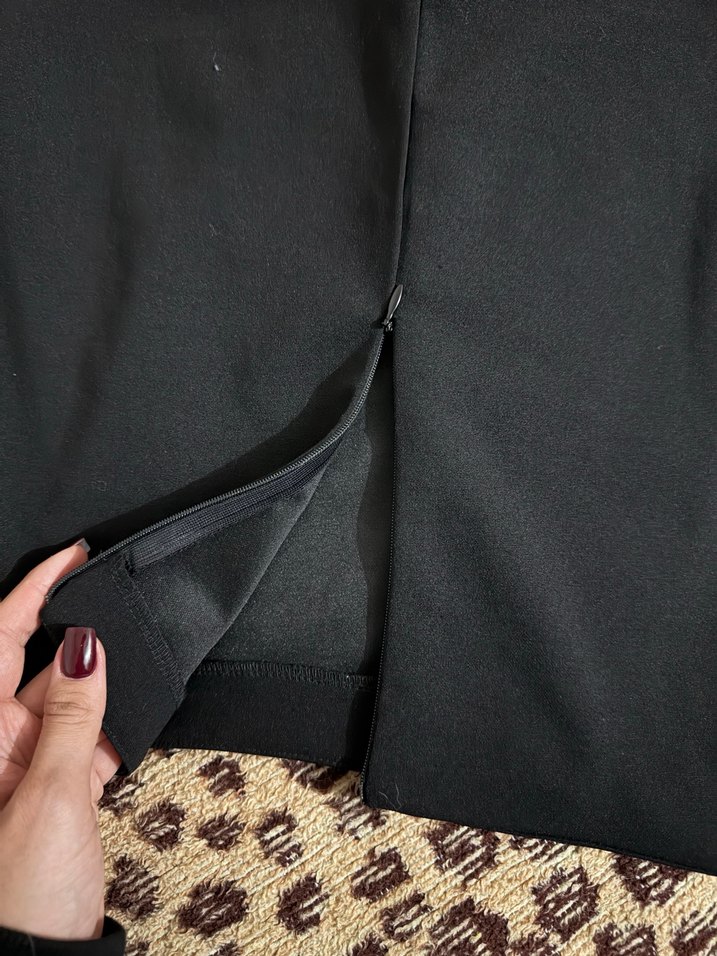 Düğmeli Kadın Uzun Etek siyah - Görsel 4