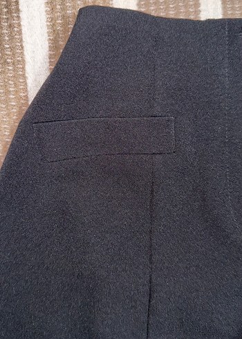 Düğmeli Siyah Mini Etek - Görsel 3