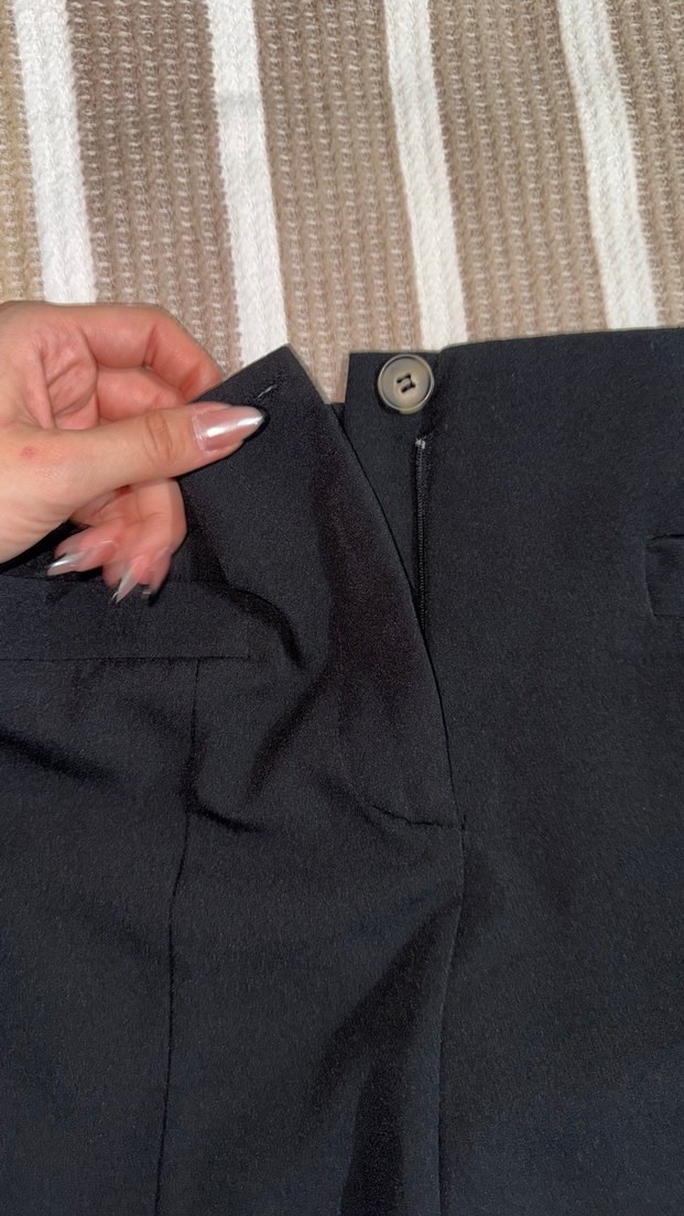 Düğmeli Siyah Mini Etek - Görsel 2