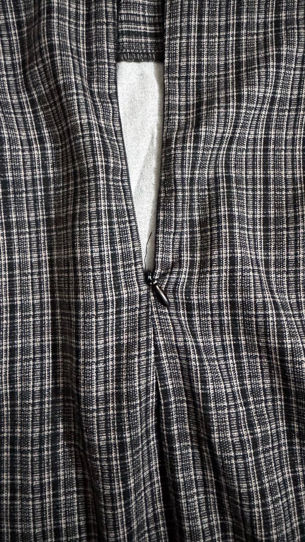 Düğmeli Gri Kareli mini Etek - Görsel 3