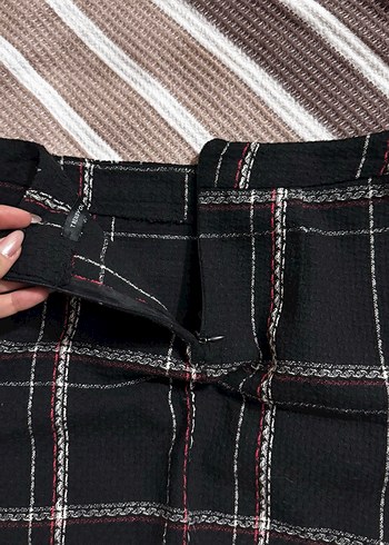 Siyah Ekoseli mini Etek - Görsel 3