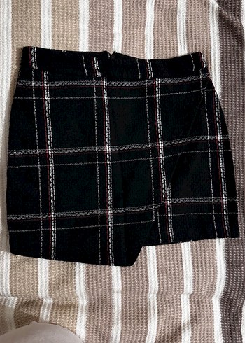 Siyah Ekoseli mini Etek - Görsel 4