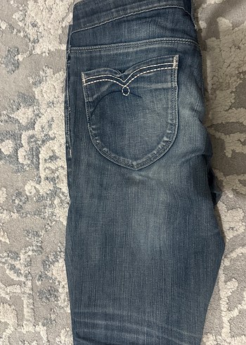 yırtık cep işlemeli bootcut kesin pantalon - Görsel 3