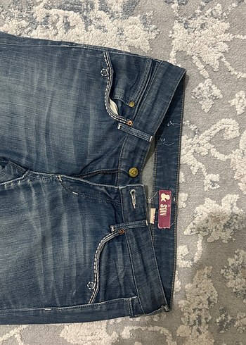 yırtık cep işlemeli bootcut kesin pantalon - Görsel 2