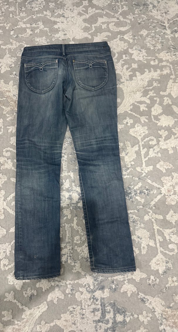 yırtık cep işlemeli bootcut kesin pantalon - Görsel 4