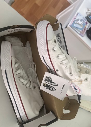 orijinal beyaz kadın için converse ayakkabı - Görsel 2