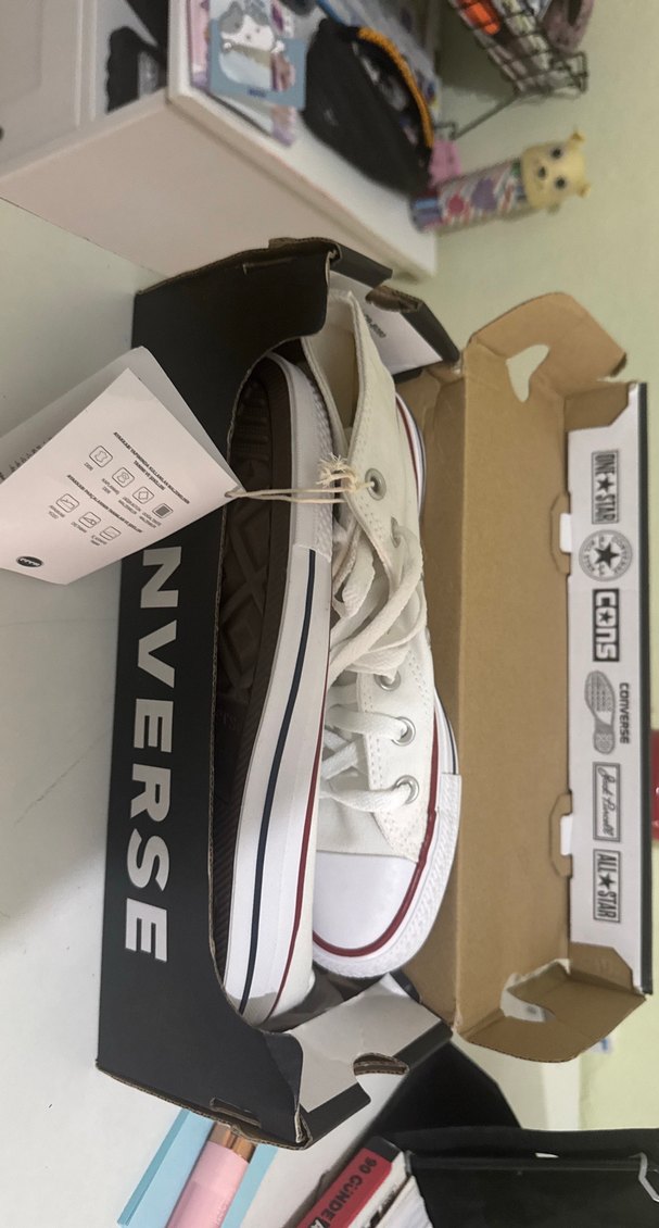 orijinal beyaz kadın için converse ayakkabı - Görsel 5