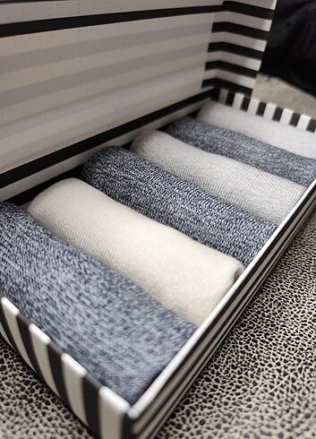 Sneakers Bilek Erkek Çorap 6'lı Lacivert Krem Gri - Görsel 2