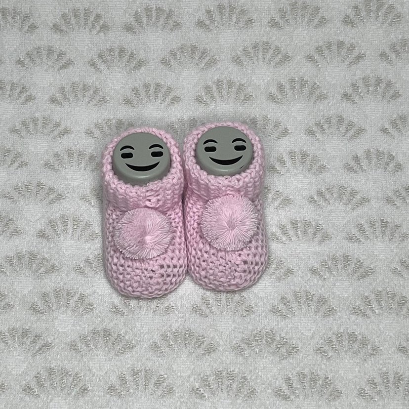 Kız Bebek Pembe Örgü Patik - Görsel 3