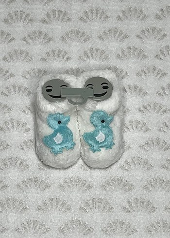 Beyaz Erkek Bebek Peluş Ev Patik - Görsel 3