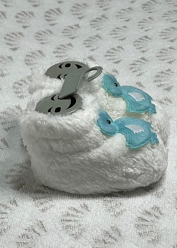 Beyaz Erkek Bebek Peluş Ev Patik - Görsel 2