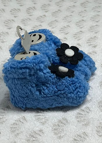 Nakışlı Kürk Detaylı Mavi Bebek Peluş - Görsel 2