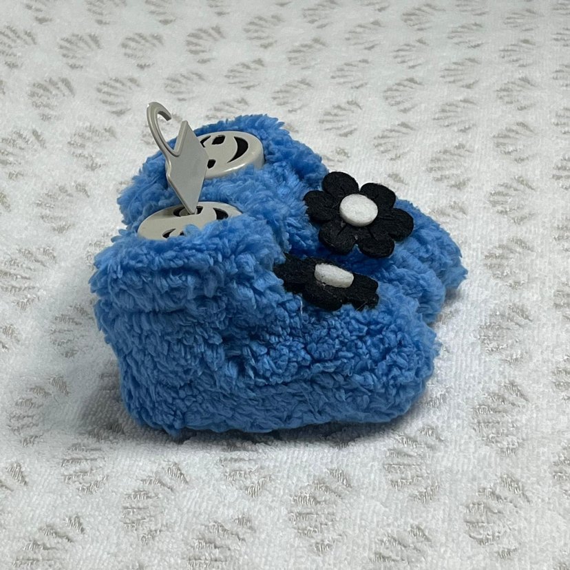 Nakışlı Kürk Detaylı Mavi Bebek Peluş - Görsel 2