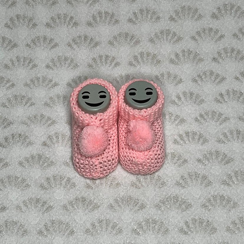 Pembe Örgü Kız Bebek Patik - Görsel 3