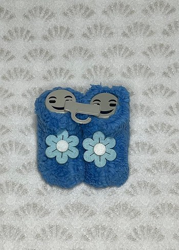 Çiçek Detaylı Mavi Kız Bebek Peluş - Görsel 3