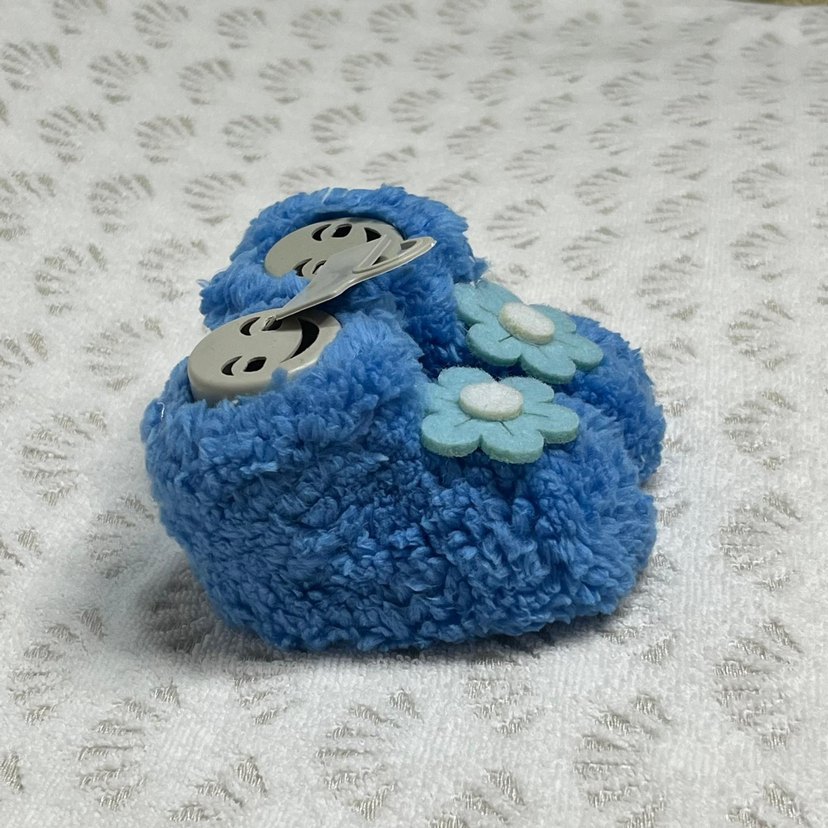 Çiçek Detaylı Mavi Kız Bebek Peluş - Görsel 2