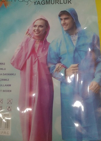 unısex  Şeffaf Uzun Kollu Yağmurluk - Görsel 2