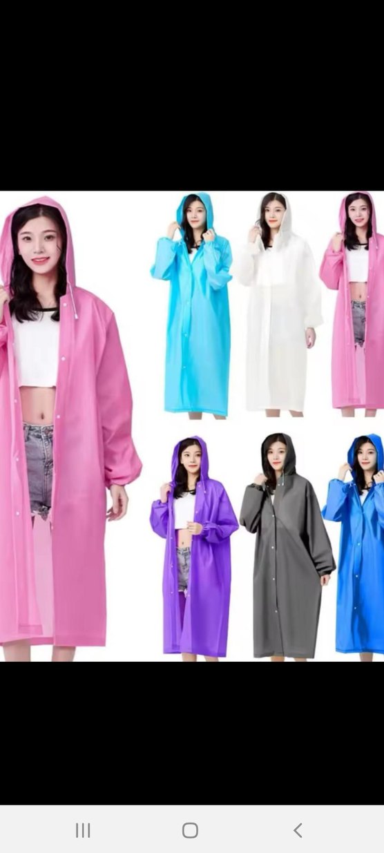 unısex  Şeffaf Uzun Kollu Yağmurluk - Görsel 4