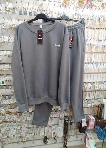 Battal beden Gri eşofman takımı - Görsel 2