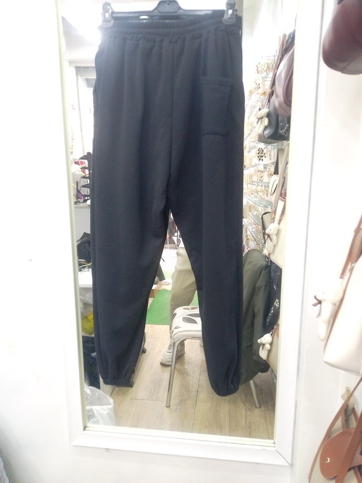 3 iplik Siyah Rahat Kesim unixes 3XL Eşofman Altı - Görsel 2