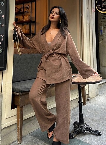 Kahverengi Kimono Takım