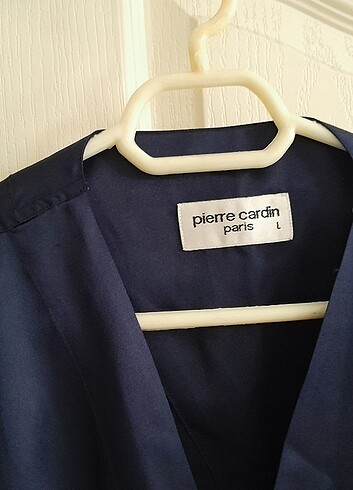 Fiyat dustu! Pierre Cardin,L,3'lu takim, lacivert saten sabahlik - Görsel 4